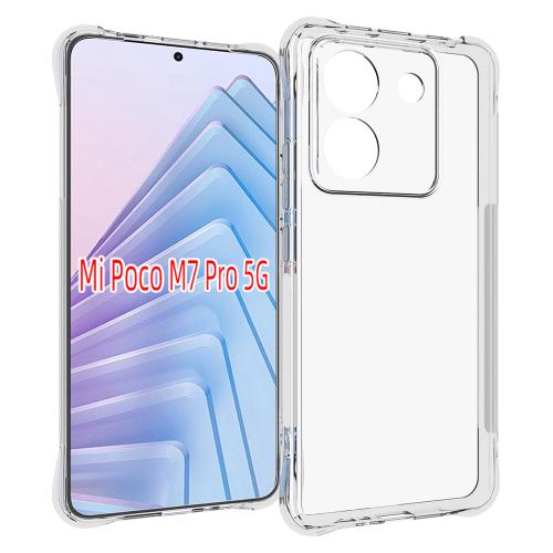 

For Xiaomi Poco M7 Pro 5G Shockproof Non-slip Thickening TPU Phone Case(Transparent)