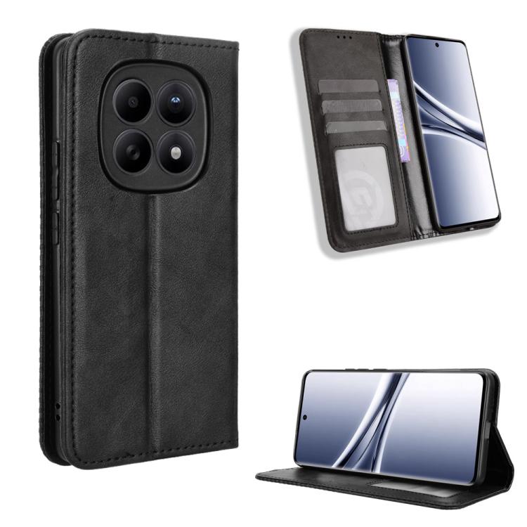 

For Redmi Note 15 5G / 4G 164mm / Poco M8 5G Magnetic Buckle Retro Texture Leather Phone Case(Black)