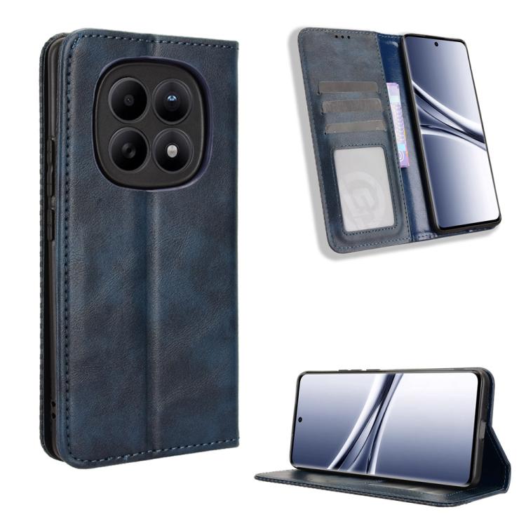 

For Redmi Note 15 5G / 4G Global 164mm Magnetic Buckle Retro Texture Leather Phone Case(Blue)