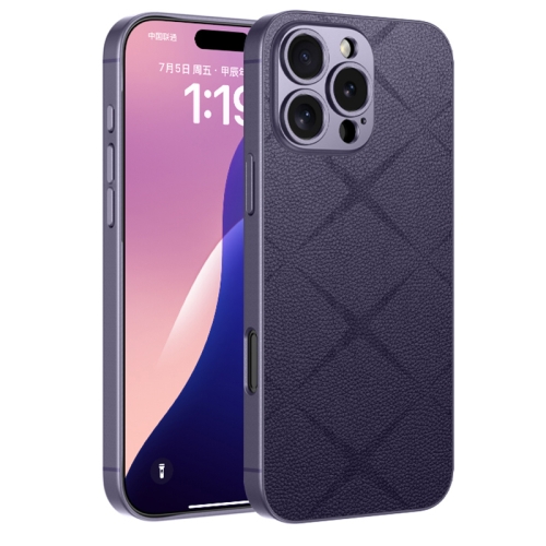 

For iPhone 16 Pro Max GKK Asterism Metal Paint Skin Feel Leather Full Coverage Phone Case(Purple)