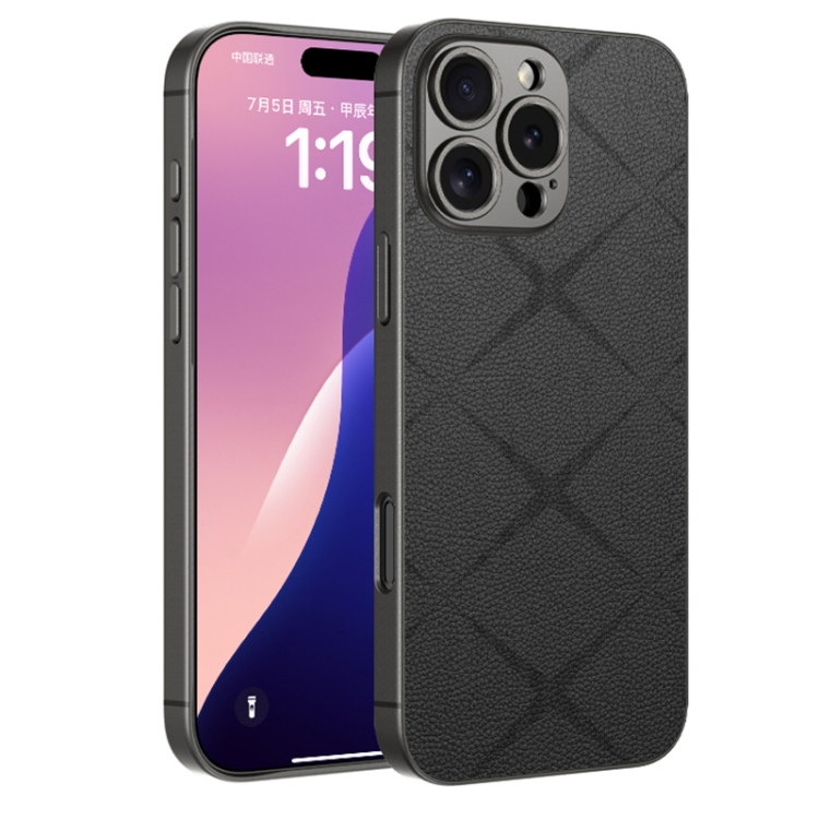 

For iPhone 16 Pro GKK Asterism Metal Paint Skin Feel Leather Full Coverage Phone Case(Black)
