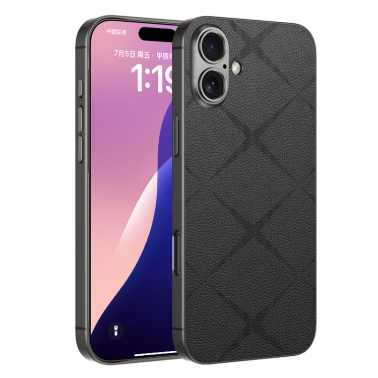 

For iPhone 16 GKK Asterism Metal Paint Skin Feel Leather Full Coverage Phone Case(Black)