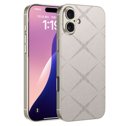 

For iPhone 16 GKK Asterism Metal Paint Skin Feel Leather Full Coverage Phone Case(Titanium Grey)