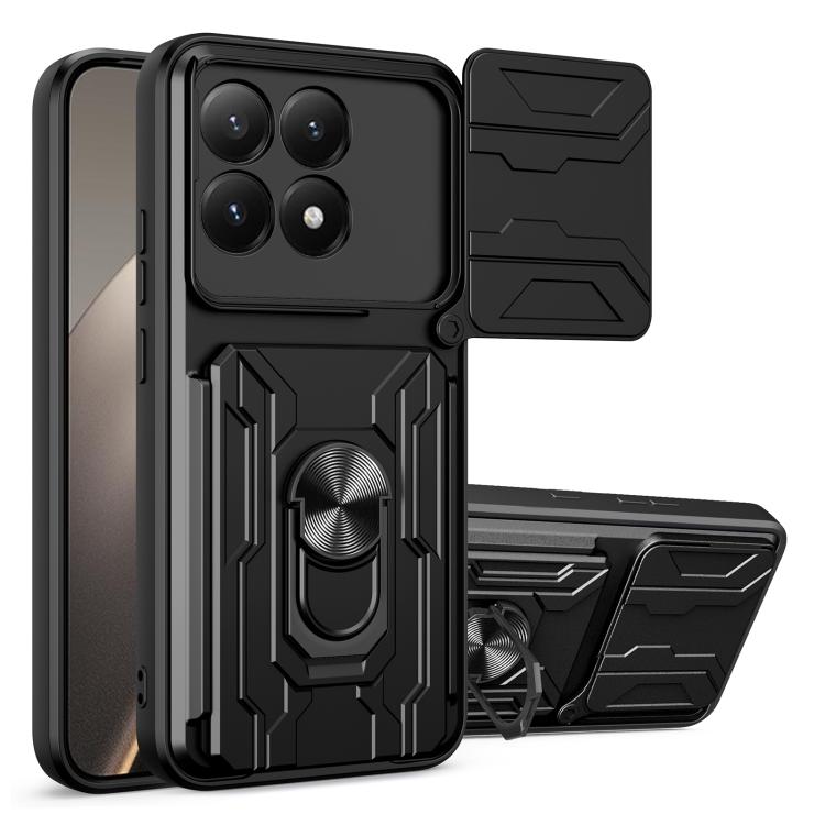 For Xiaomi 15T 5G Sliding Camshield TPU+PC Phone Case with Card Slot(Black)