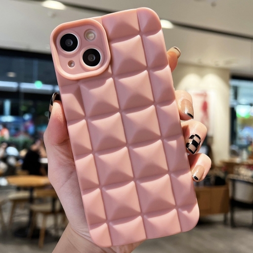 

For iPhone 15 3D Grid TPU Phone Case(Pink)