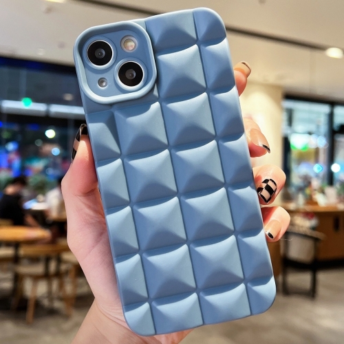 

For iPhone 14 3D Grid TPU Phone Case(Baby Blue)