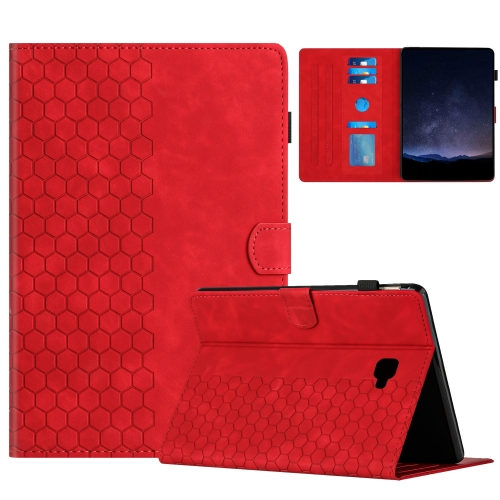 

For Samsung Galaxy Tab A 10.1 2016 T580 Honeycomb Embossed Leather Smart Tablet Case(Red)