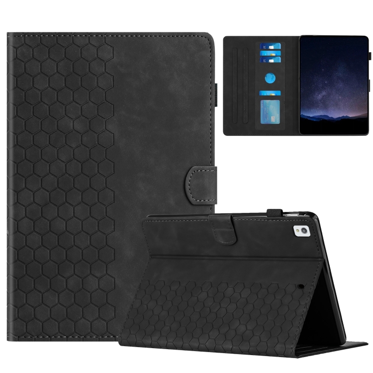 

For Samsung Galaxy Tab A 10.1 2019 T510 Honeycomb Embossed Leather Tablet Case(Black)