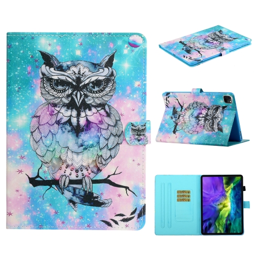 

For iPad Pro 11 2024 Colored Drawing Pattern Flip Leather Smart Tablet Case(Owl)