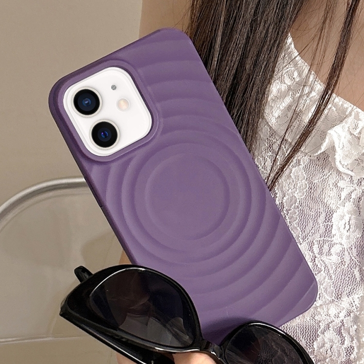 

For iPhone 11 Frosted Wave Texture MagSafe Magnetic TPU Phone Case(Purple)