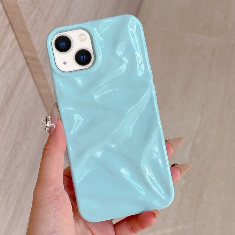 

For iPhone 14 Plus Water Ripple Electroplating Paint TPU Phone Case(Sky Blue)