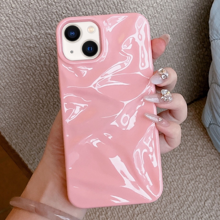

For iPhone 13 Water Ripple Electroplating Paint TPU Phone Case(Pink)