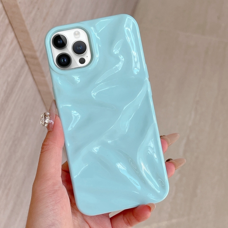 

For iPhone 12 Pro Max Water Ripple Electroplating Paint TPU Phone Case(Sky Blue)