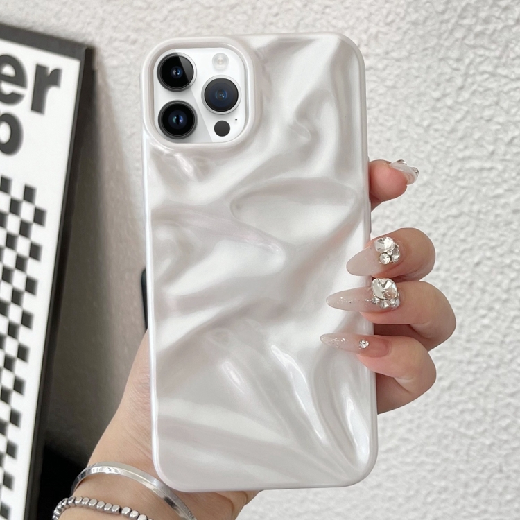 

For iPhone 12 Pro Water Ripple Electroplating Paint TPU Phone Case(White)