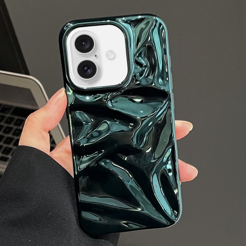 

For iPhone 16 Water Ripple Electroplating Paint TPU Phone Case(Bright Green)
