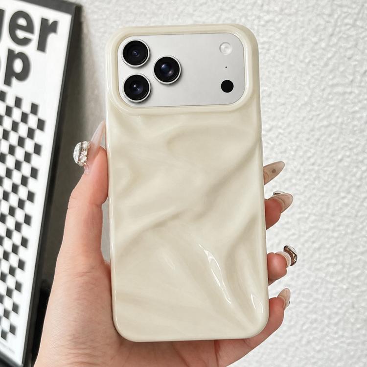 For iPhone 18 Pro Water Ripple Electroplating Paint TPU Phone Case(Milky White)
