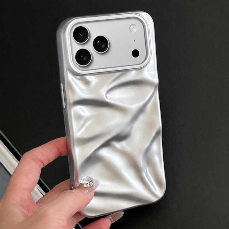 For iPhone 17 Pro Max Water Ripple Electroplating Paint TPU Phone Case(Silver)