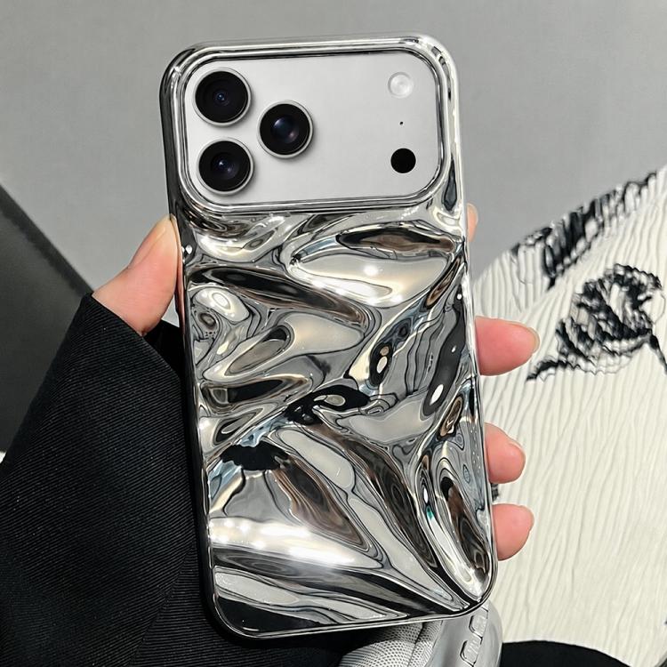 For iPhone 17 Pro Water Ripple Electroplating Paint TPU Phone Case(Bright Silver)
