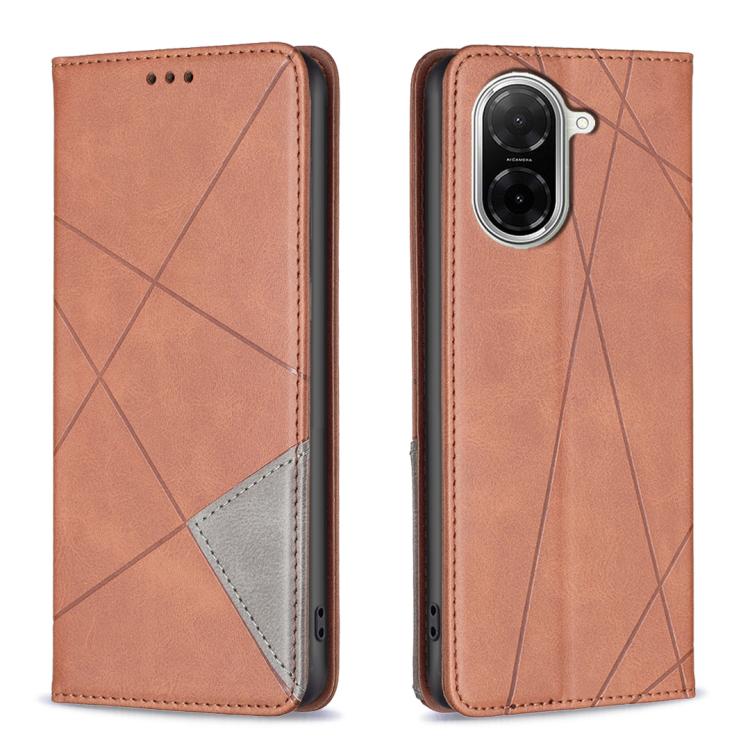 

For Redmi A5 4G 171.7mm Rhombus Texture Magnetic Leather Phone Case(Brown)