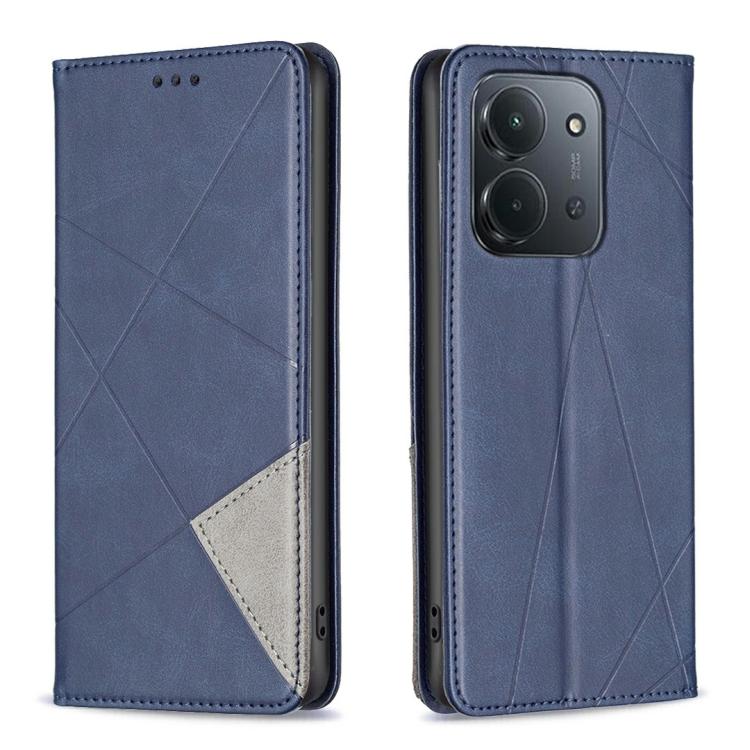 

For Redmi 15C 5G / 4G EU 173mm Rhombus Texture Magnetic Leather Phone Case(Blue)