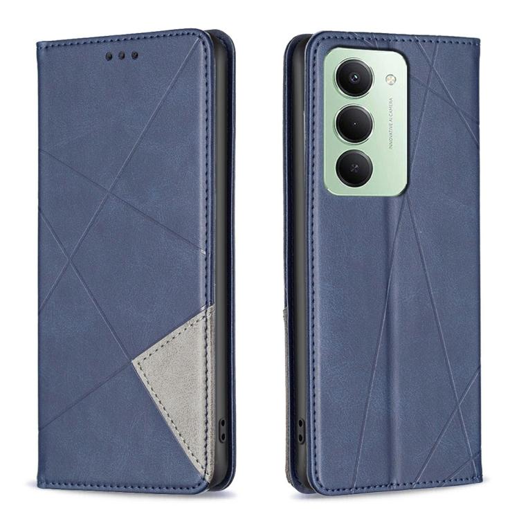 

For Redmi 15 5G Global / 15 4G SEA 169.5mm Rhombus Texture Magnetic Leather Phone Case(Blue)