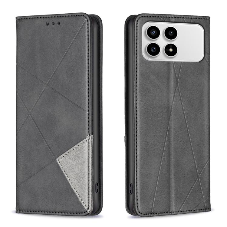 

For Redmi K90 / Poco F8 Pro 5G Rhombus Texture Magnetic Leather Phone Case(Black)