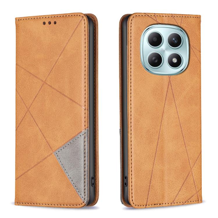 

For Redmi Note 15 5G Global 164mm Rhombus Texture Magnetic Leather Phone Case(Yellow)