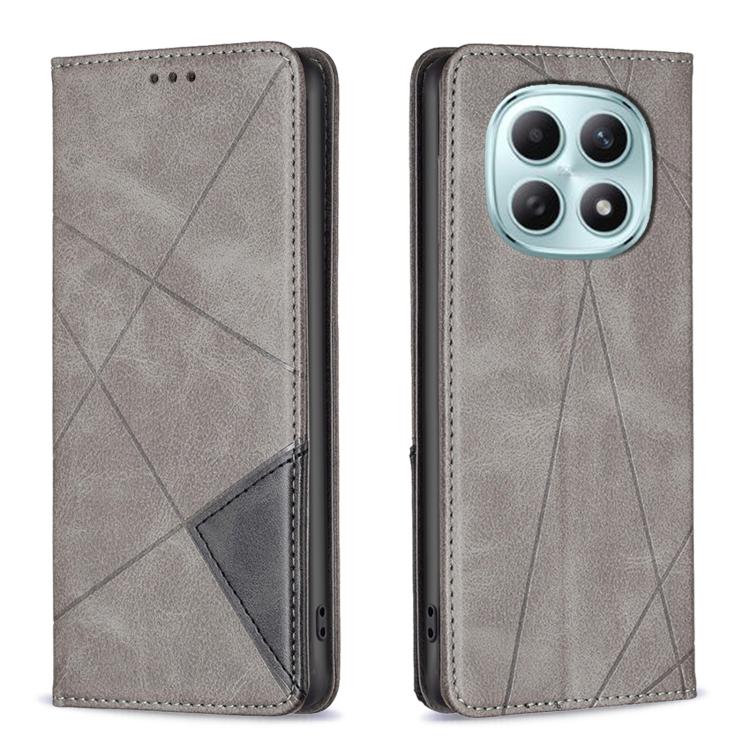 

For Redmi Note 15 5G Global 164mm Rhombus Texture Magnetic Leather Phone Case(Grey)