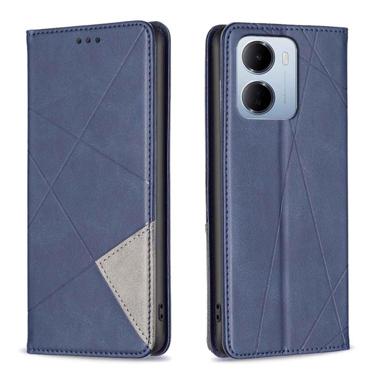 

For Redmi 15a 5G Rhombus Texture Magnetic Leather Phone Case(Blue)