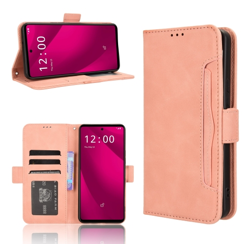 

For T-Mobile Revvl 7 Pro 5G Skin Feel Calf Texture Card Slots Leather Phone Case(Pink)