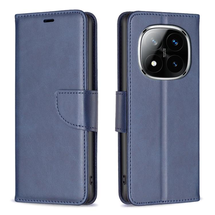 

For Redmi Note 14 Pro 4G Lambskin Texture Pure Color Flip Leather Phone Case(Blue)