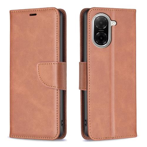 

For Redmi A5 4G 171.7mm Lambskin Texture Pure Color Flip Leather Phone Case(Brown)