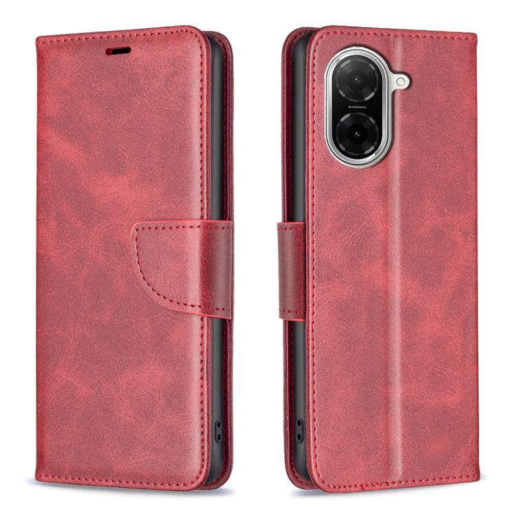 

For Redmi A5 4G 171.7mm Lambskin Texture Pure Color Flip Leather Phone Case(Red)
