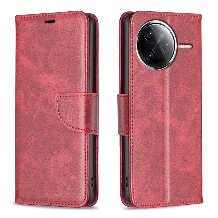 

For Redmi K80 / K80 Pro Lambskin Texture Pure Color Flip Leather Phone Case(Red)