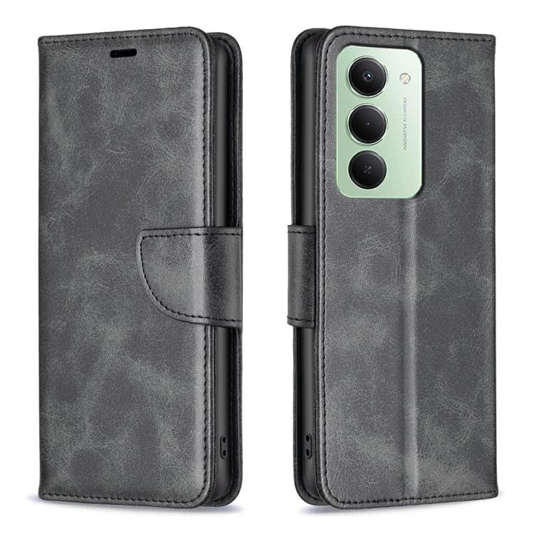 

For Redmi 15 5G Global / 15 4G SEA 169.5mm Lambskin Texture Pure Color Flip Leather Phone Case(Black)