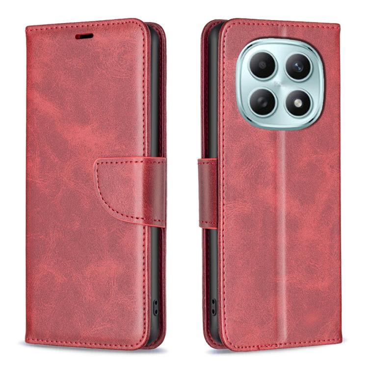 

For Redmi Note 15 Pro 4G Global 165.8mm Lambskin Texture Pure Color Flip Leather Phone Case(Red)