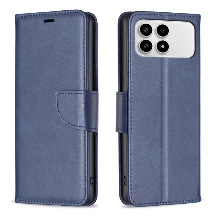 

For Redmi K90/Poco F8 Pro Lambskin Texture Pure Color Flip Leather Phone Case(Blue)