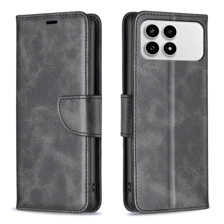 

For Redmi K90/Poco F8 Pro Lambskin Texture Pure Color Flip Leather Phone Case(Black)