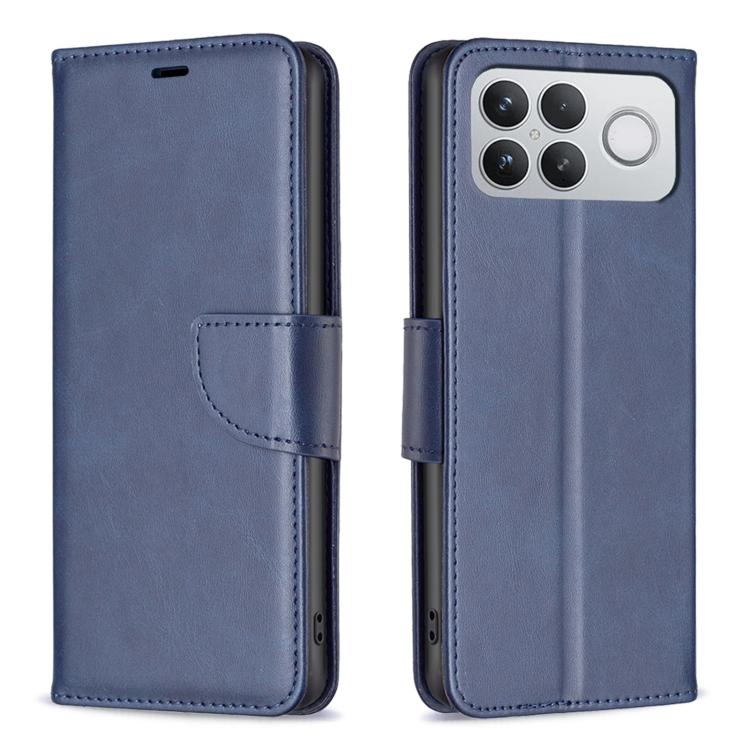 

For Redmi K90 Pro Max/Poco F8 Ultra Lambskin Texture Pure Color Flip Leather Phone Case(Blue)
