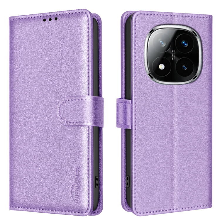 

For Redmi Note 14 Pro 5G / Note 14 Pro+ 5G Litchi Texture RFID Anti-theft Leather Phone Case(Purple)