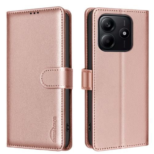 

For Redmi Note 14 4G 163.25mm Litchi Texture RFID Anti-theft Leather Phone Case(Gold)