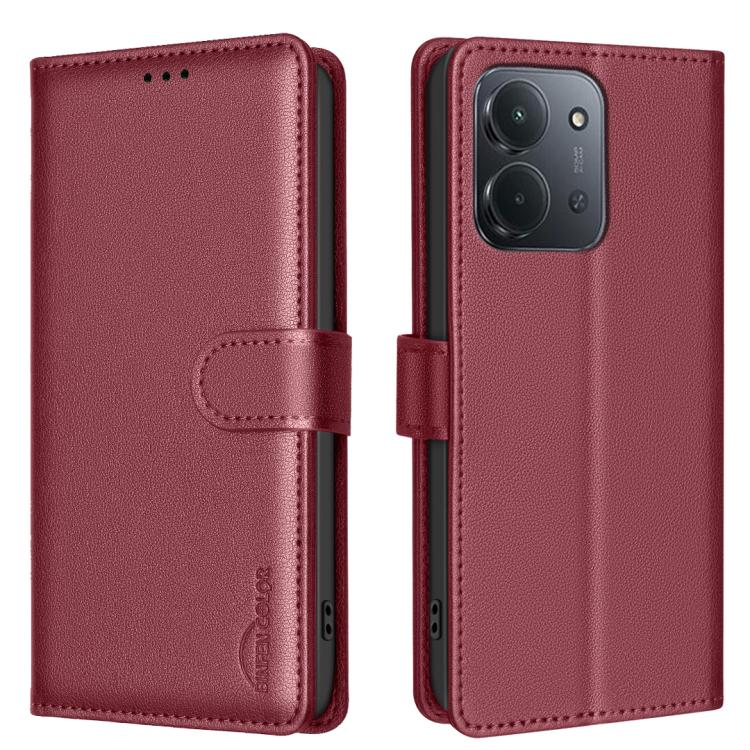 

For Redmi 15C 5G / 4G EU 173mm / Poco C85 5G Litchi Texture RFID Anti-theft Leather Phone Case(Red)