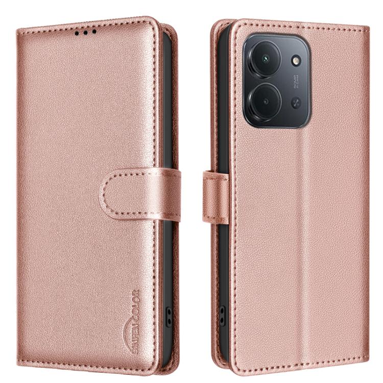 

For Redmi 15C 5G / 4G EU 173mm / Poco C85 5G Litchi Texture RFID Anti-theft Leather Phone Case(Gold)