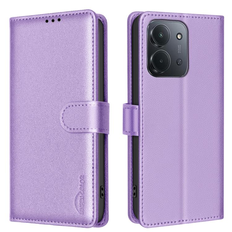 

For Redmi 15C 5G / 4G EU 173mm / Poco C85 5G Litchi Texture RFID Anti-theft Leather Phone Case(Purple)
