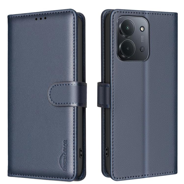

For Redmi 15C 5G / 4G EU 173mm / Poco C85 5G Litchi Texture RFID Anti-theft Leather Phone Case(Blue)