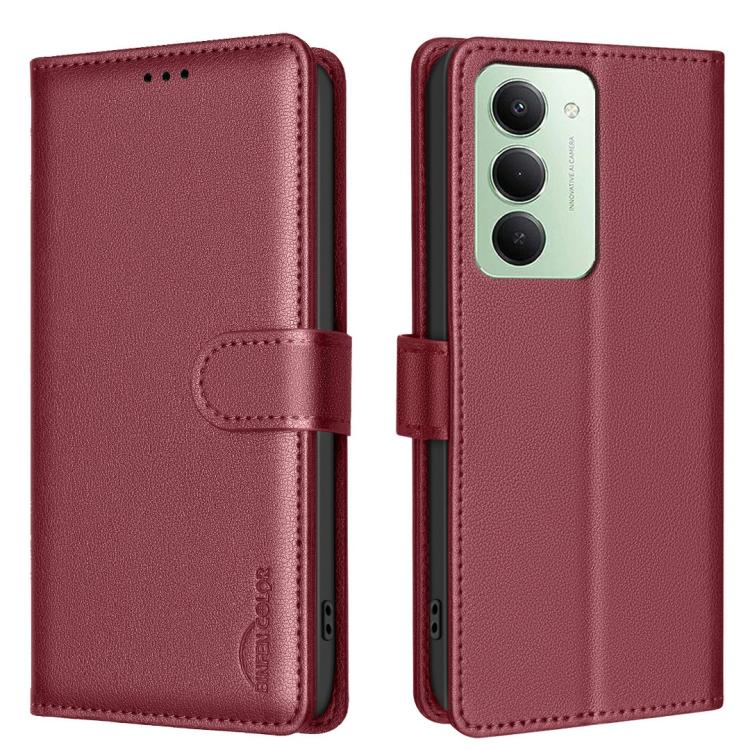 

For Redmi 15 5G Global / 15 4G SEA 169.5mm Litchi Texture RFID Anti-theft Leather Phone Case(Red)