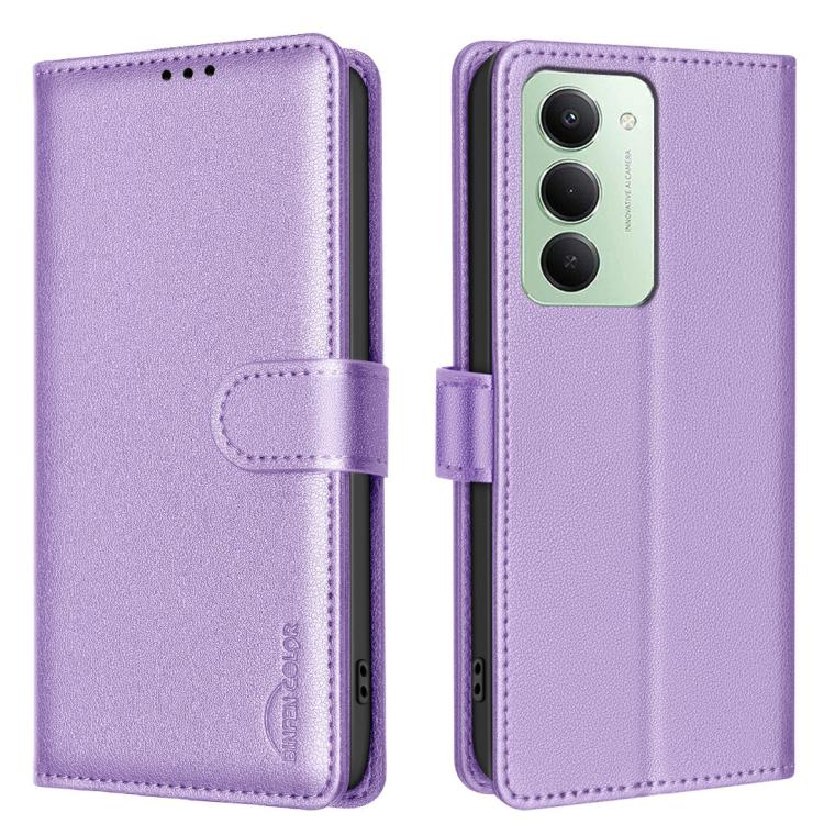 

For Redmi 15 5G Global / 15 4G SEA 169.5mm Litchi Texture RFID Anti-theft Leather Phone Case(Purple)