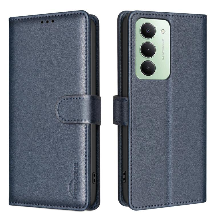 

For Redmi 15 5G Global / 15 4G SEA 169.5mm Litchi Texture RFID Anti-theft Leather Phone Case(Blue)