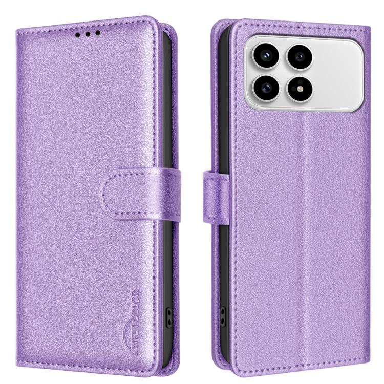 

For Redmi K90/Poco F8 Pro Litchi Texture RFID Anti-theft Leather Phone Case(Purple)