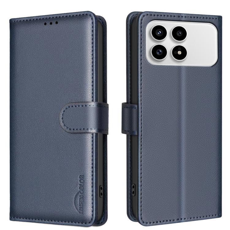 

For Redmi K90/Poco F8 Pro Litchi Texture RFID Anti-theft Leather Phone Case(Blue)